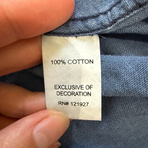 Johnnie-O Hangin' Out Darcy Indigo Blue Button Down Shirt Large Casual Beachy - Picture 9 of 10